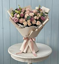Букет цветов из:  Розы и Лизиантусы в Перевицкий Торжок