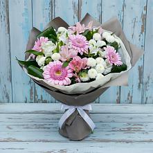 Букет цветов из:  Герберы, Альстромерии и Хризантемы в Перевицкий Торжок