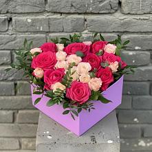 Цветочная композиция из Розы в коробке в Перевицкий Торжок