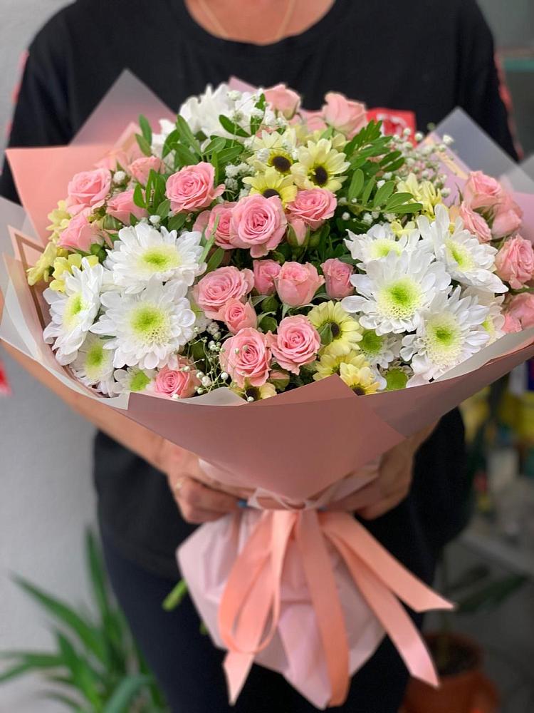 Букет цветов из: Розы и Хризантемы в Перевицкий Торжок