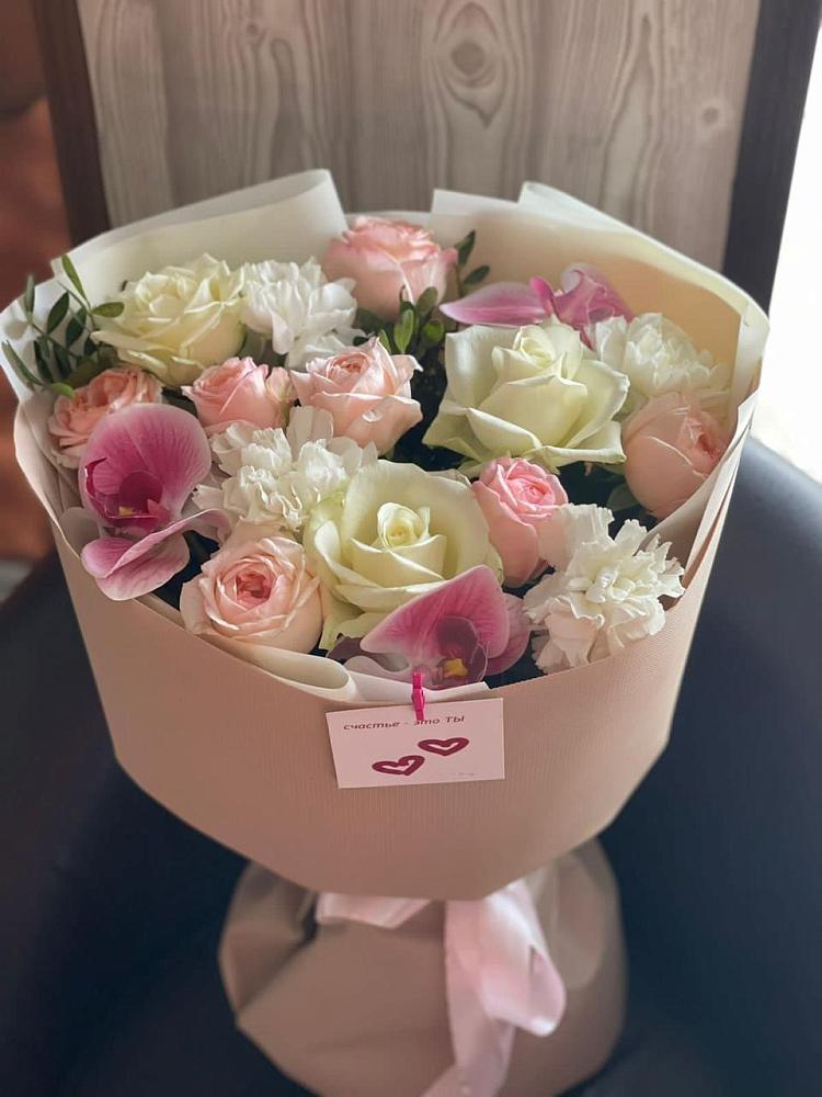 Букет цветов из: Орхидеи, Розы и Гвоздики в Перевицкий Торжок