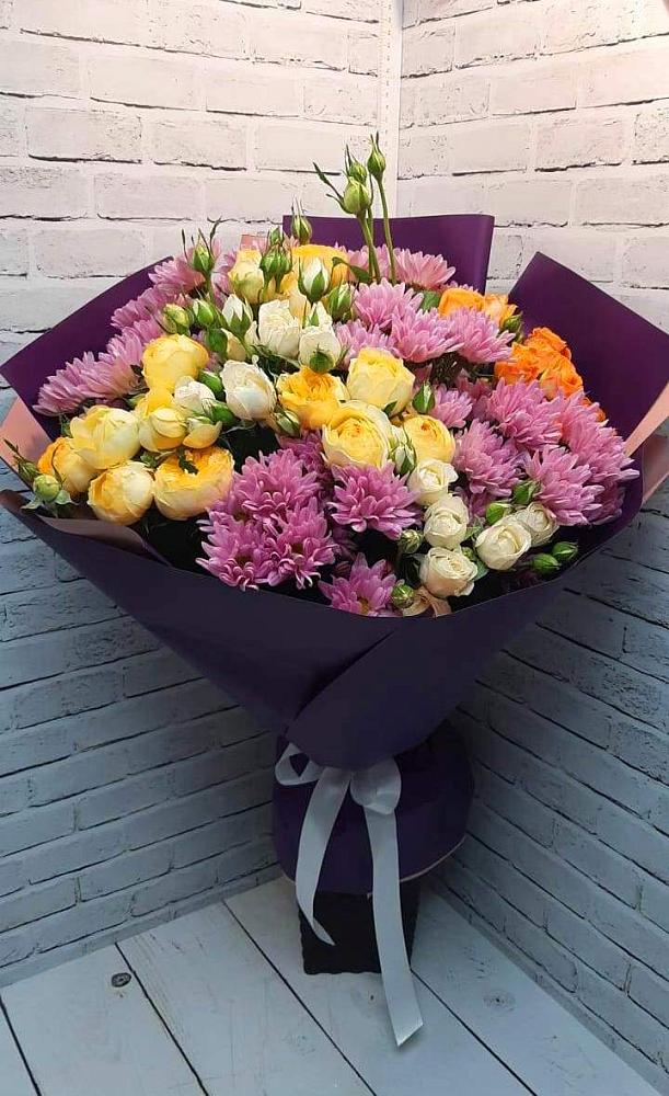 Букет цветов из: Хризантемы и Розы в Перевицкий Торжок