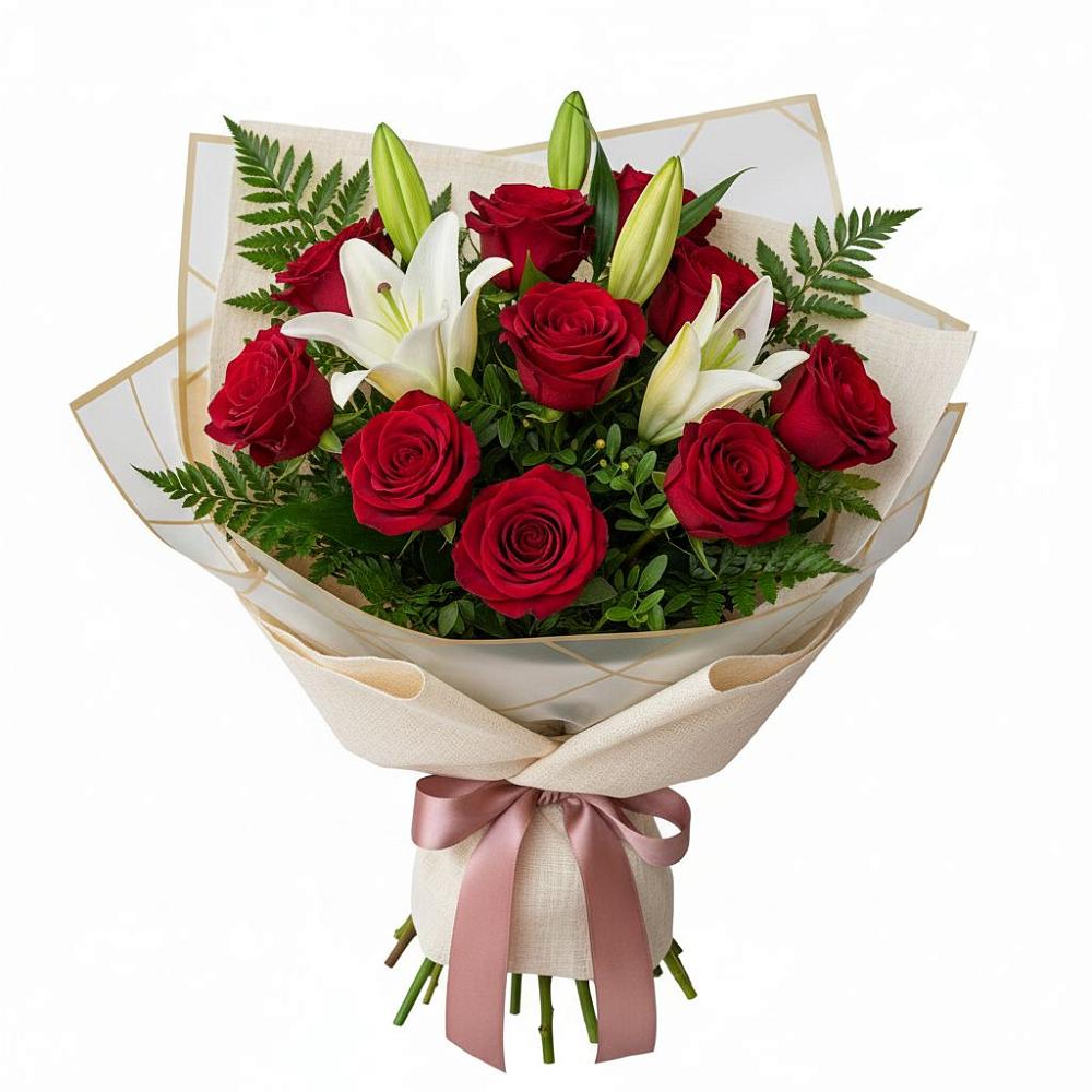 Букет цветов из: Лилии и Розы в Перевицкий Торжок