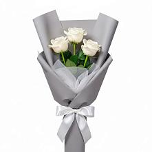 Букет 3 белые розы в Перевицкий Торжок