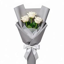 Букет 3 белые розы в Перевицкий Торжок