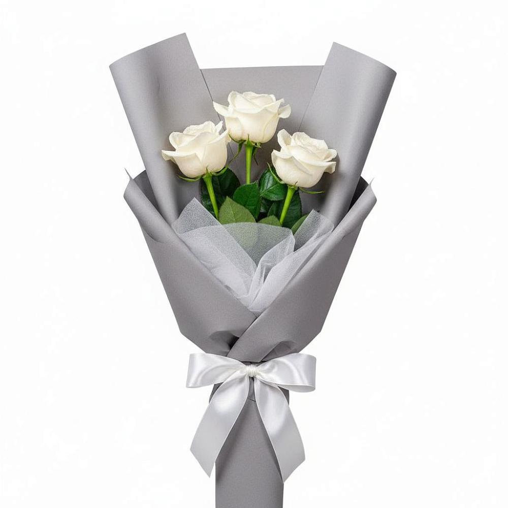 Букет 3 белые розы в Перевицкий Торжок