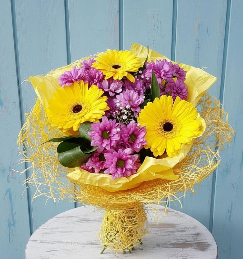 Букет цветов из: Хризантемы и Герберы в Перевицкий Торжок