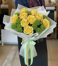 Букет цветов из:  Хризантемы и Розы в Перевицкий Торжок