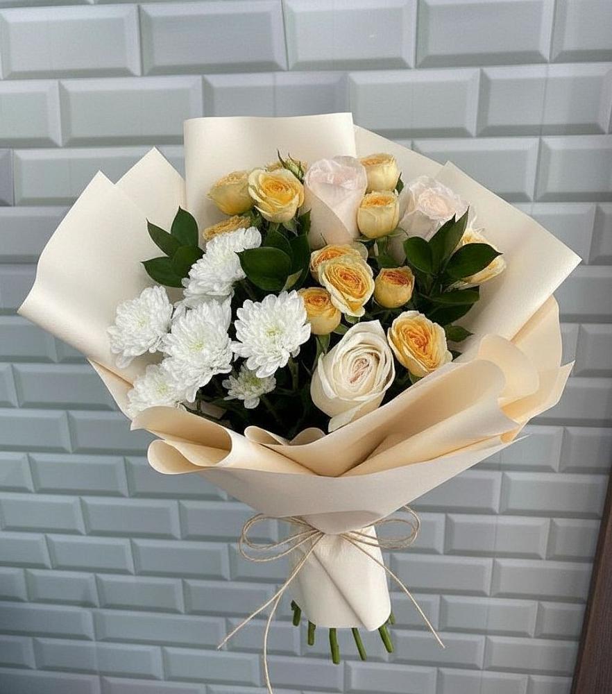 Букет цветов из: Розы и Хризантемы в Перевицкий Торжок