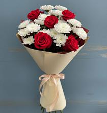 Букет цветов из:  Розы и Хризантемы в Перевицкий Торжок