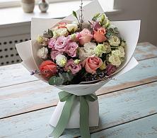 Букет цветов из:  Розы, Лизиантусы и Гвоздики в Перевицкий Торжок