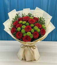 Букет цветов из:  Розы и Хризантемы в Перевицкий Торжок