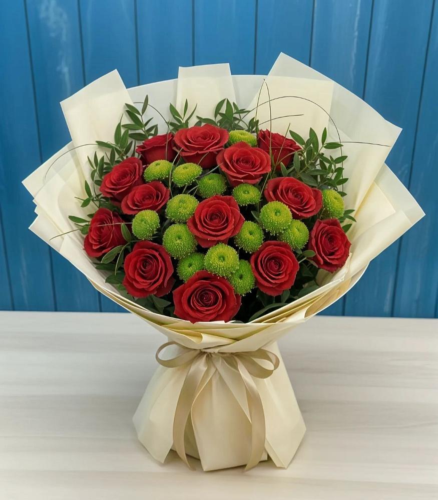 Букет цветов из: Розы и Хризантемы в Перевицкий Торжок