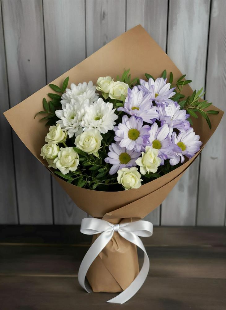 Букет цветов из: Хризантемы и Розы в Перевицкий Торжок