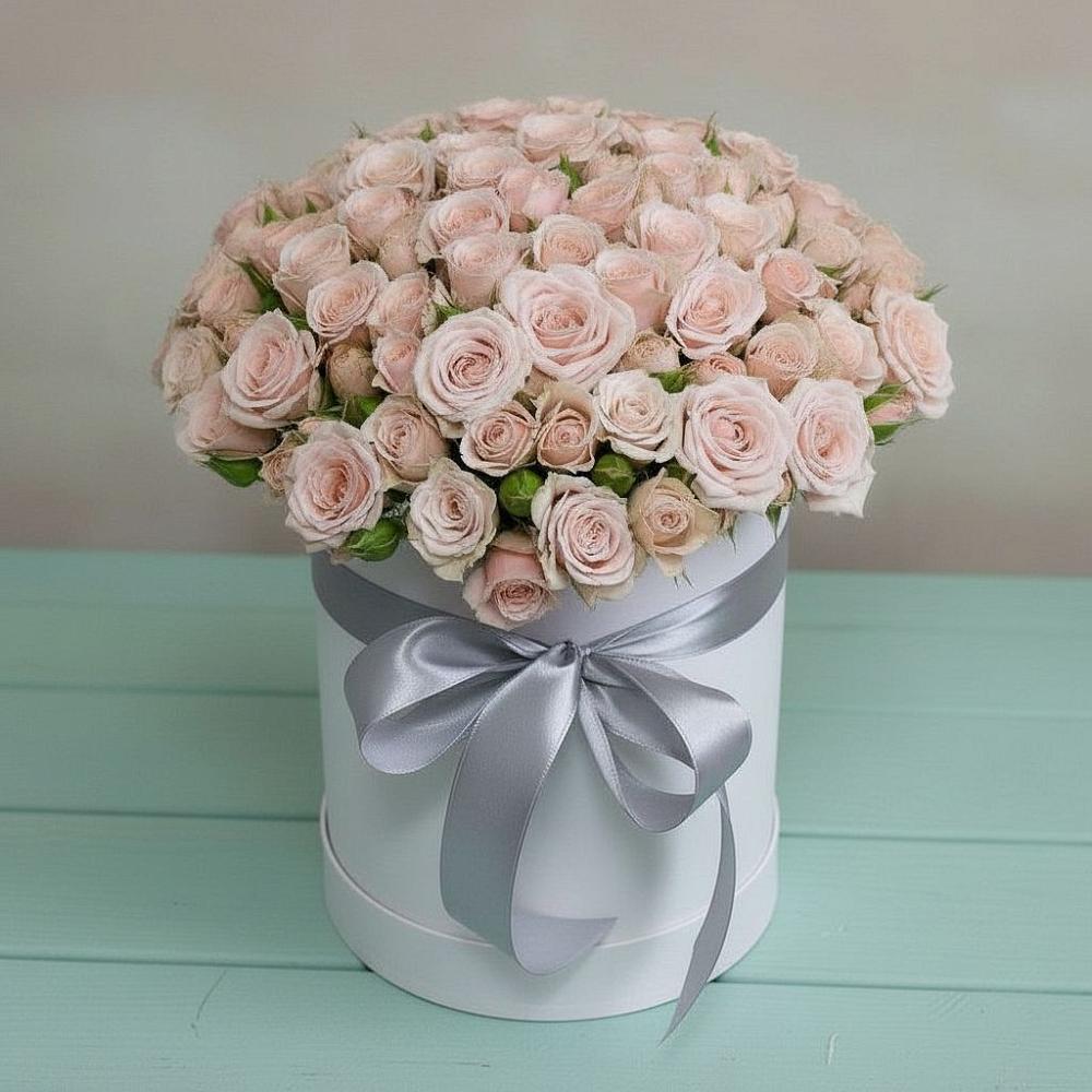 Цветочная композиция из Розы в шляпной коробке в Перевицкий Торжок